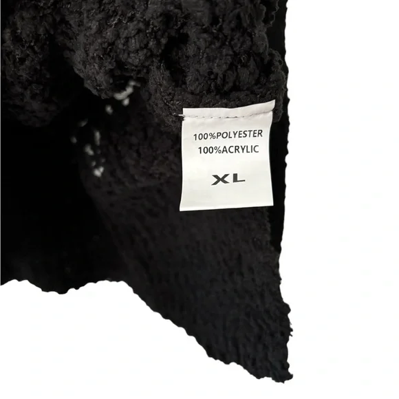 Amazon Earth Black Star Pullover Side Slit Casual Long Sleeve Sweater - Picture 9 of 11